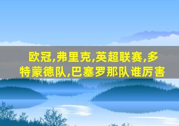 欧冠,弗里克,英超联赛,多特蒙德队,巴塞罗那队谁厉害